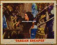 z779 TARZAN ESCAPES movie lobby card #3 R54 O'Sullivan in trouble!