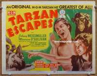 z253 TARZAN ESCAPES movie title lobby card R54 Johnny Weissmuller