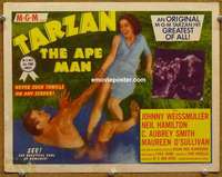 z255 TARZAN THE APE MAN movie title lobby card R54 Johnny Weismuller