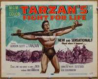 z258 TARZAN'S FIGHT FOR LIFE movie title lobby card '58 Gordon Scott