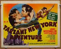 z260 TARZAN'S NEW YORK ADVENTURE movie title lobby card R48 Weissmuller
