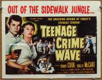 z262 TEEN-AGE CRIME WAVE movie title lobby card '55 bad girls & guns!