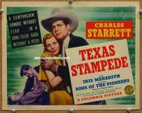 z267 TEXAS STAMPEDE movie title lobby card '39 Charles Starrett, Meredith