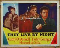 z793 THEY LIVE BY NIGHT movie lobby card #2 '48 Granger, da Silva