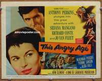 z272 THIS ANGRY AGE movie title lobby card '58 Anthony Perkins, Mangano