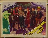 z798 THUNDERING WEST movie lobby card '39 Charles Starrett western!