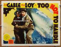 z808 TOO HOT TO HANDLE movie lobby card '38 Clark Gable, Myrna Loy