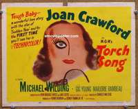 z275 TORCH SONG movie title lobby card '53 classic stylized artwork!