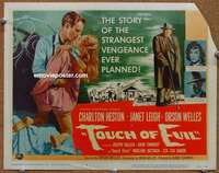 z276 TOUCH OF EVIL movie title lobby card '58 Orson Welles, Heston, Leigh