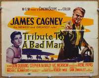 z279 TRIBUTE TO A BAD MAN movie title lobby card '56 James Cagney, Dubbins