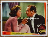 z820 TWO-FACED WOMAN #2 movie lobby card '41 Greta Garbo laughing!