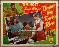 z828 UNDER THE TONTO RIM movie lobby card #8 '47 Tim Holt, Zane Grey