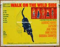 z283 WALK ON THE WILD SIDE movie title lobby card '62 Jane Fonda, Harvey