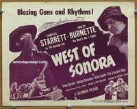 z285 WEST OF SONORA movie title lobby card '48 Starrett as The Durango Kid!