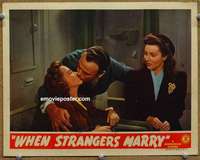 z855 WHEN STRANGERS MARRY movie lobby card '44 Dean Jagger, Hunter