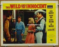 z867 WILD & THE INNOCENT movie lobby card #2 '59 Audie Murphy, Roland