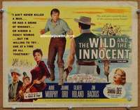 z288 WILD & THE INNOCENT movie title lobby card '59 Audie Murphy, Dru