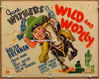 z289 WILD & WOOLLY movie title lobby card '37 cowgirl Jane Withers!