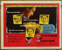 z290 WITNESS TO MURDER movie title lobby card '54 Barbara Stanwyck, noir!