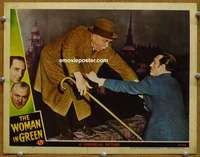 z873 WOMAN IN GREEN movie lobby card '45 Basil Rathbone, Nigel Bruce