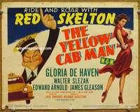 z291 YELLOW CAB MAN movie title lobby card '50 Red Skelton, Hirschfeld art!
