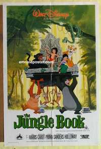 a104 JUNGLE BOOK Aust one-sheet movie poster R80s Walt Disney classic!