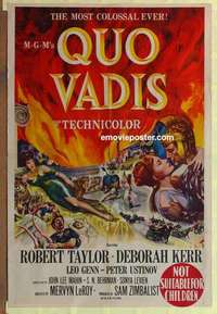 a113 QUO VADIS Aust one-sheet movie poster '51 Robert Taylor, Kerr