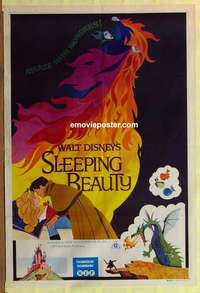 a117 SLEEPING BEAUTY Aust 1sh R1970s Walt Disney cartoon fairy tale fantasy classic!