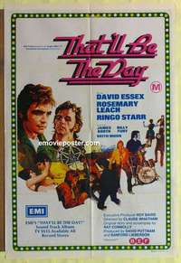 a121 THAT'LL BE THE DAY Aust one-sheet movie poster '73 rocker David Essex!