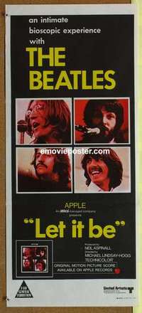 a083 LET IT BE Aust daybill movie poster '70 The Beatles, John Lennon