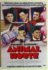 a010 ANIMAL HOUSE cast style English one-sheet movie poster '78 Belushi