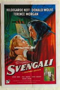 a067 SVENGALI English one-sheet movie poster '55 hypnosis, Neff, Wolfit