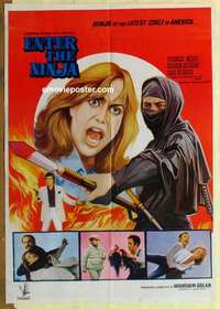 a405 ENTER THE NINJA 1sh Int'l movie poster '81 Franco Nero, martial arts!