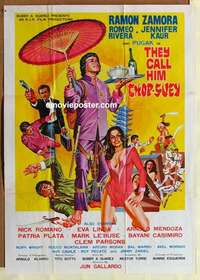 a419 THEY CALL HIM CHOP SUEY 1sh Int'l movie poster '75 Zamora