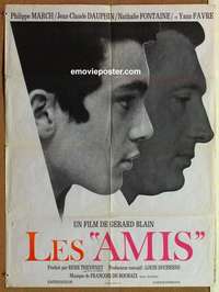 a135 FRIENDS French 23x32 movie poster '70 Gerard Blain, Les Amis!
