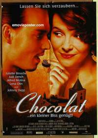 a520 CHOCOLAT DS German movie poster '00 Johnny Depp, Juliette Binoche