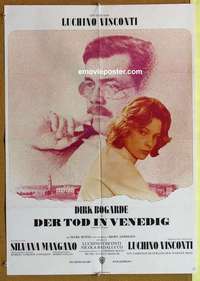 a533 DEATH IN VENICE German movie poster '71 Luchino Visconti, Italian!