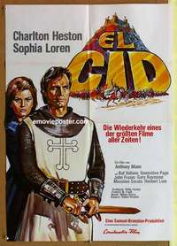 a551 EL CID German movie poster R76 Charlton Heston, Sophia Loren
