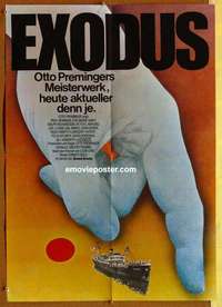 a558 EXODUS German movie poster R68 cool pointing finger image!