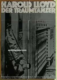 a562 FEET FIRST German movie poster R80s Harold Lloyd hanging!