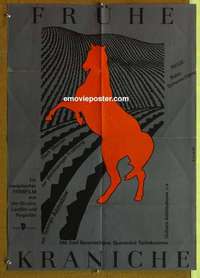 a464 FRUHE East German movie poster '80 cool E. Lenk horse artwork!