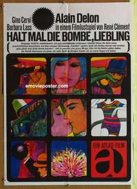 a601 JOY OF LIVING German movie poster '60 Alain Delon, French!