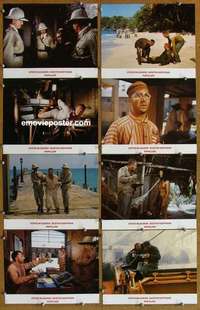 a421 PAPILLON 8 color 9x12 movie stills '74 Steve McQueen, Hoffman