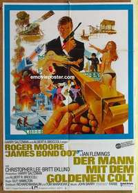 a621 MAN WITH THE GOLDEN GUN German movie poster '74 Moore as Bond