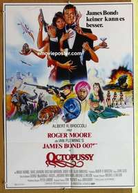 a641 OCTOPUSSY German movie poster '83 Roger Moore as James Bond!