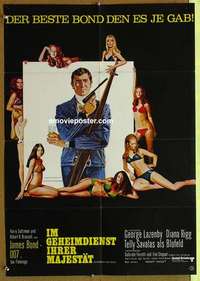a643 ON HER MAJESTY'S SECRET SERVICE German movie poster '70 Bond
