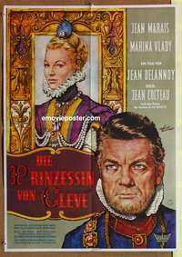 a654 PRINCESS OF CLEVES German movie poster '61 Jean Marais, Vlady