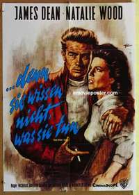 a657 REBEL WITHOUT A CAUSE German movie poster R76 Rolf Goetze art!