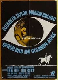a658 REFLECTIONS IN A GOLDEN EYE German movie poster '67 Liz Taylor