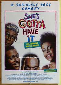 a667 SHE'S GOTTA HAVE IT German movie poster '86 Spike Lee